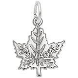 Maple Leaf, Canada Charm In Sterling Silver, Charms