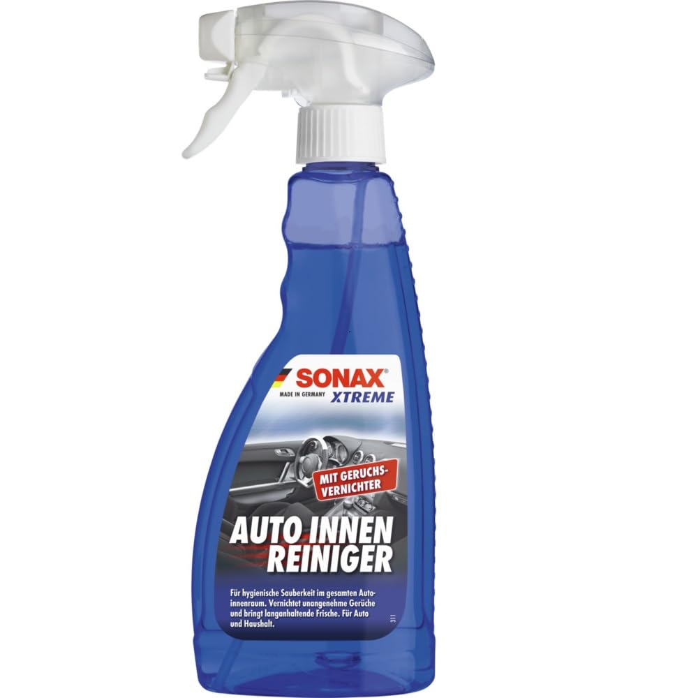 SONAX XTREME Autoinnenreiniger & Geruchsneutralisierer (500 ml) für Stoff, Polster, Cockpit, Kunststoff, Fahrzeughimmel & Innenverkleidungen – für hygienische Sauberkeit | Art-Nr. 02212410