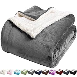 LBRO2M Sherpa Fleece Bed Blanket Queen Size Super