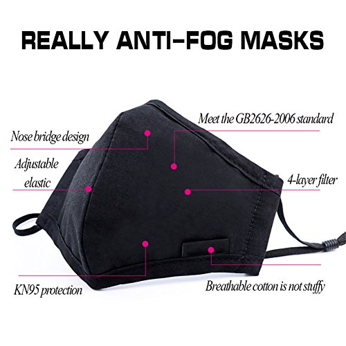 ZWZCYZ Masks Dust Mask Anti Pollution Mask PM2.5 4 Layer Activated Carbon Filter Insert Can Be Washed Reusable Masks Cotton Mouth Mask for Men Women (Large(Men's), Coffee Flower)