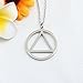 Silver Recovery AA Necklace Alcoholics Anonymous Gifts for Men Women (AA necklace silver)