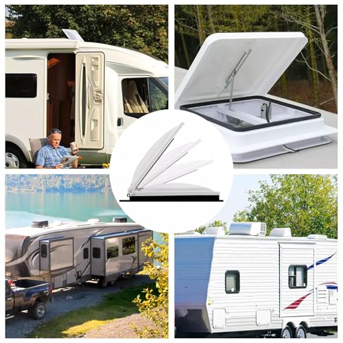 Podoy 14 Inch Roof Vent Cover for RV, Universal Camper Trailer Roof Vent Lid for Vortex Vent Fan Motorhome Trailer- Polypropylene White