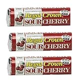 Regal Crown Hard Candy - 3 Rolls - Sour Cherry Flavor - Individually Wrapped