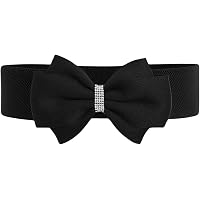 ANNULOYA Bling Stretchy Belts for Women Elastic Wide  display picture 2
