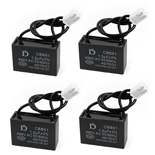 4 Pcs 450VAC 1.5uF 50/60Hz 5% Tolerance Fan Motor Capacitor CBB61