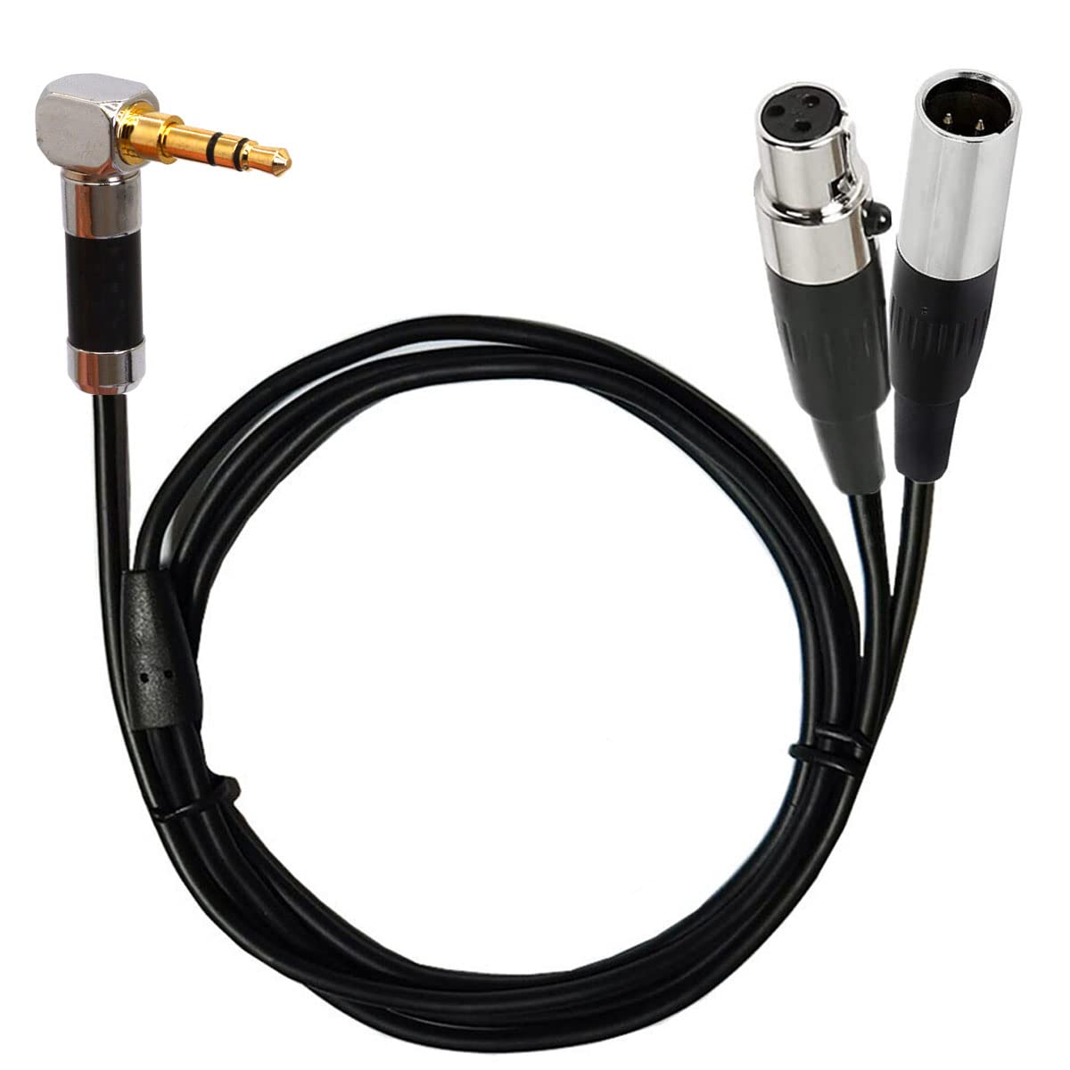 HTGuoji 3.5mm to Mini XLR Male & Female Cable, Dual Mini 3Pin XLR Male + Female to 3.5mm 1/8" TRS Male Plug Audio Y Cable Cord For Camera SLR Camera Microphone (50cm/1.6FT)