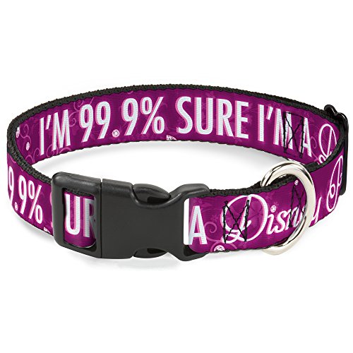 Buckle-Down I'M 99.9-Percent Sure I'M A Disney Princess Pinks/White Plastic Clip Collar, Large/15-26"