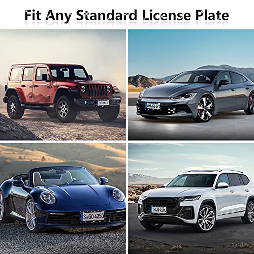 Car License Plate Frames for Women&Men, 2Pack Black Bling Rhinestone Car License Plate Cover, Sparkly Diamond Handcrafted Car Plate Holders, Waterproof Stainless Steel Universal US Car Accessories