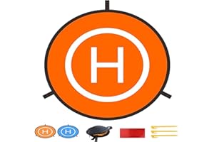 Yiqigou 75cm Foldable Nylon Drone Landing Pad with 8 Lightning Tapes, Portable Helipad for RC Drones, DJI Mavic Pro Phantom Pro