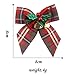 Feelmate 12 Pieces Christmas Tree Bows with Bells Mini Burlap Xmas Bowknot Christmas Ribbon Bows Mixed Foil Tie Ornaments Hanging Decorations