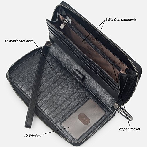 3 Blocking+Wallet+Leather+Around+Wristlet