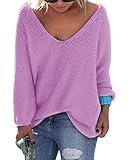 Voguegirl Womens Autumn Casual V Neck Loose Knit Sweater Wrap Pullover