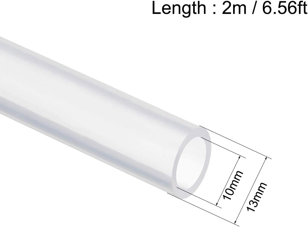 sourcing map Silicone Tubing 3/8"(10mm) ID x 1/2"(13mm) OD 6.6ft(2m) Silicone Rubber Tube Air Hose Pipe for Pump Transfer Clear - Image 3