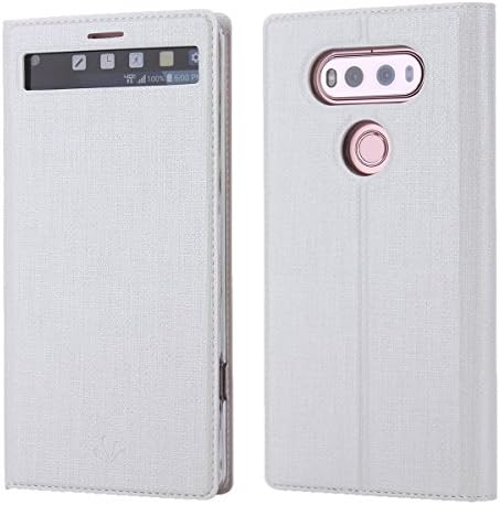 LG v20 Case,PU Leather wallet Slim Thin case Flip Folio [Kickstand Feature] with ID&amp;Credit Card holder Magnetic Closure TPU Bumper Full cover case for LG v20(white)