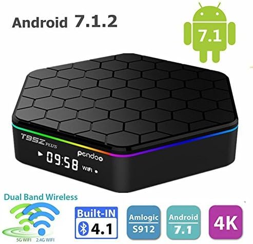 Android 7.1 TV Box,T95Z Plus Android Box 2GB+16GB Dual WiFi 2.4GHz/5GHz 1000M LAN Amlogic S912 Octa-Core Supporting 4K (60Hz) Full HD