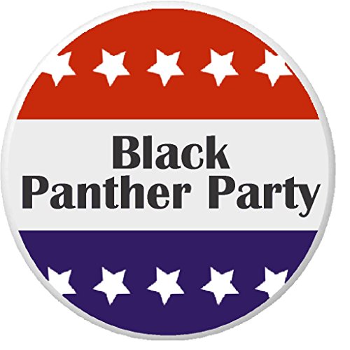 Black Panther Party Red White Blue Stars 1.25