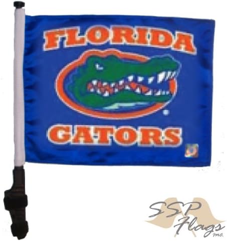 Florida Gators Blue Flag with SSP Flags Pole and EZ On &amp; Off Bracket / Golf Cart Flag