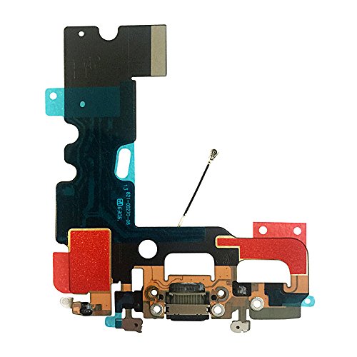 Johncase USB Charging Port Dock Connector Flex Cable + Microphone + Cellular Antenna Replacement Part Compatible with iPhone 7 4.7" (Black) - Thumbnail 2