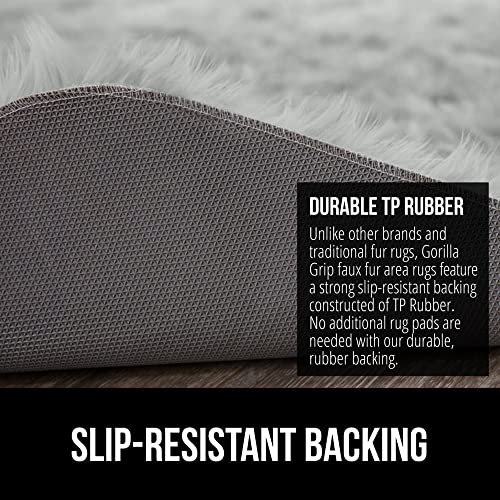 Gorilla Grip Fluffy Faux Fur Rug, 5x7, Machine Washable Soft Furry Area