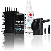 SURETHIK Hair Fiber Starter Kit (Dark Brown) - Hair Thickening Fiber With Application Tools - Good For Men/Women - 4 Piece Se