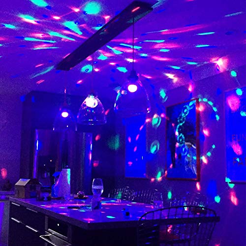 MINO ANT Disco Ball Light- 6W Rotating LED Multicolor Crystal Strobe Bulb, Cool Accessories and Decor for Halloween Christmas Party Birthday Bar or Karokee (White) ¡­ - Thumbnail 3