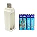 KENTLI Lithium Li-ion Rechargeable 4 AAA Batteries with 4 ports USB Portable and Li Charger, 1.5V 1100 mWh
