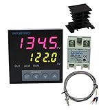 Inkbird F Display PID Temperature Controllers Thermostat ITC-106VH, K Sensor, Heat Sink and Solid State Relay, 100ACV - 240ACV (ITC-106VH + 25A SSR + Black heat sink + K Probe)