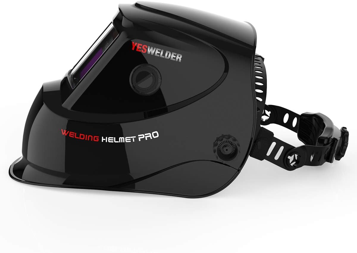 YESWELDER True Color Solar Powered Auto Darkening Welding Helmet, Wide Shade 4/9-13 for TIG MIG ARC Weld Hood Helmet - - 