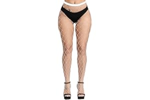 CozyWow Fishnet Tights for Women, High Waist Footed Fishnet Stockings Soft and Stretchy, Womens Patterned Tights 10+ Colors