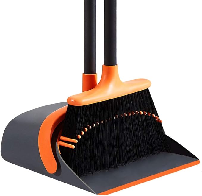 SANGFOR Dust Pan and Broom Set Cleans Broom and Dustpan Set Upright
