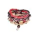Bohemian Crystal Gem Colorful Stretch Bead Multilayer Bracelet Stack of 6 for Women