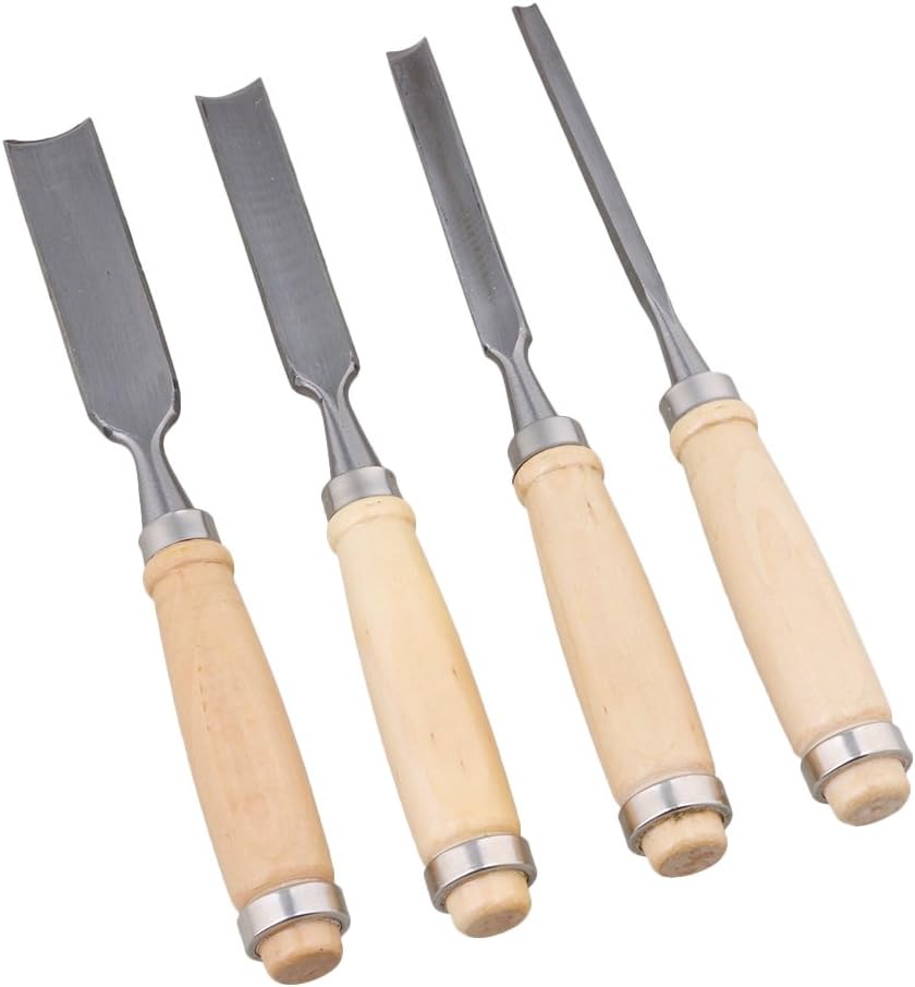Mxfans Semicircle Wood Chisel Woodworking Carving Chisel Inner Edge Woodworking Gouge for Carpenter Wood Carving Hand Chisel Tool Pack of 4 - Image 4