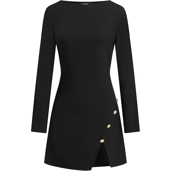 CIDER Collar Solid Button Mini Dress: Black, XXS at Amazon Women's Clothing  store