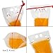 Tomnk 50pcs Clear Drink Pouches Bags Smoothie Bags Reclosable Zipper Heavy Duty Hand-held Translucent Stand-up Plastic Pouches Bags Drinking Bags 2.4 Inches Bottom Gusset with 50pcs Straws