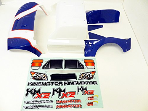 King Motor X2 HD Body Kit (blue/white) Fits 1/5 LOSI 5IVE T & Rovan LT SC 4WD Trucks