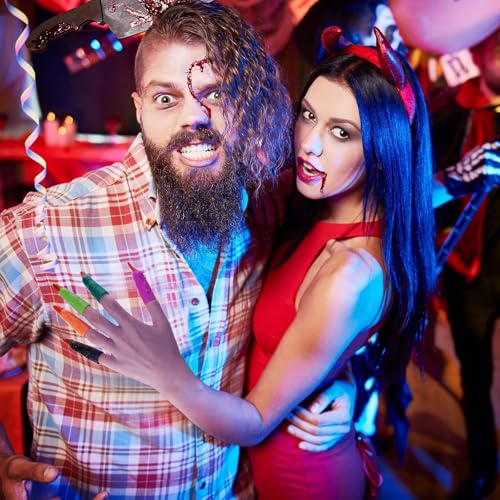 Finger Pointers for Kids Reading, Multicolor Witch Fingers, Finger Nail Covers for Kindergarteners, Young Readers, Cosplay Costume Party, Masquerade Decorations, 24 Pcs