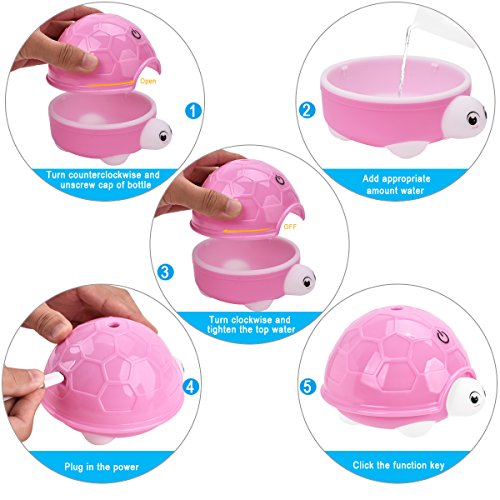 USB Humidifier, YIHunion 160ml Cool Mist Essential Oil Diffuser Air Purifier Humidifier with 7 Color Changing LED Lamps and Waterless Auto Shut-off Function for Bedroom home(Pink)