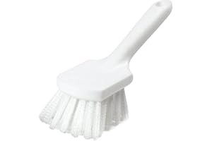 Carlisle 4054500 Sparta Bent Handle Utility Scrub Brush, Medium Stiff Polyester Bristles, 8" Length X 3" Width, 1.63" Bristle