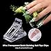 Nail Tips Clip, Transparent Polygel Quick Building Finger Nail Extension Builder Clamps Manicure Nail Art Tool (5Pcs)
