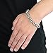 ELYA Jewelry Womens Stainless Steel Intricate Byzantine Link Bracelet, 8-Inch, White