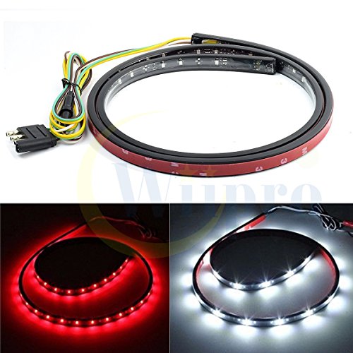 Wiipro 60'' Truck Tail Brake Lights Strip Red/White Reverse Turn Signals Bulb for Trailer Pickup SUV Ford GMC Toyota 4x4 Dodge Ram Chevy chevrolet Silverado
