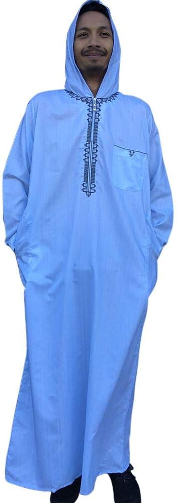 Desert DressMoroccan Brown Hooded Thobe Hood Hoodie Mens Dress Robe Dishdash jubbah Gown Boys New Full Length Kaftan Kurta Shirt Long (60)