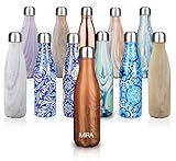 MIRA Vacuum Insulated Travel Water Bottle | Leak-proof Double Walled Stainless Steel Cola Shape Portable Water Bottle | No Sweating, Keeps Your Drink Hot & Cold | 17 Oz (500 ml)
