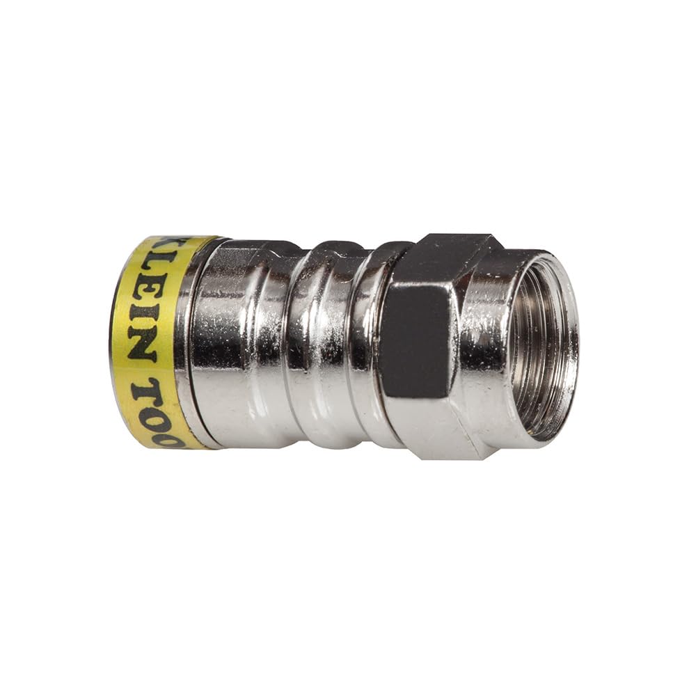 Klein Tools VDV812-627 Push-On Connector-F, RG6/6Q, Male, 10-Pack
