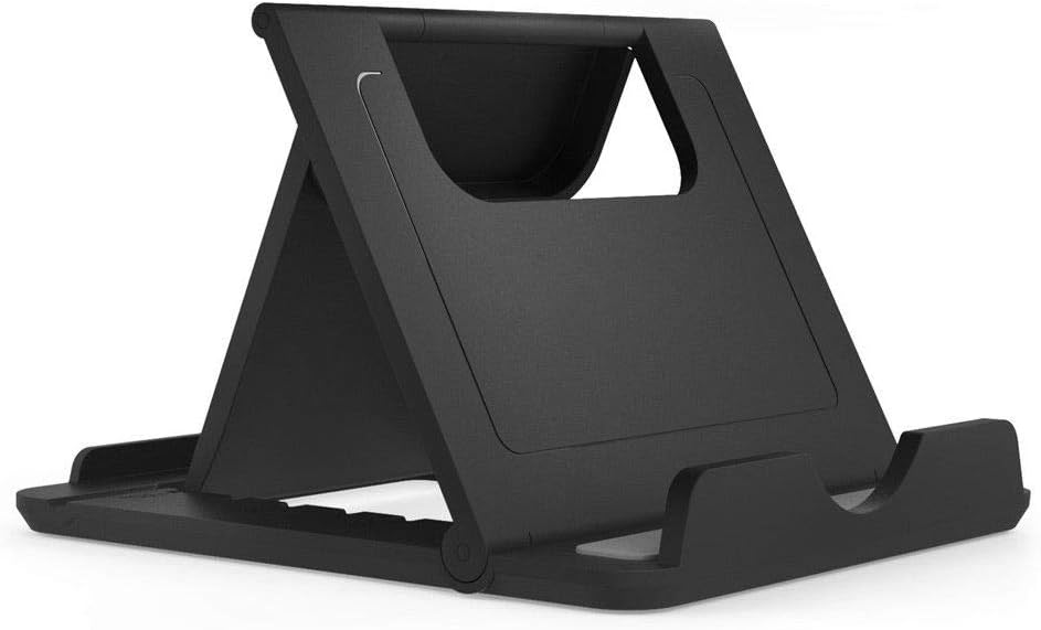 DFV mobile - Holder Desk Universal Adjustable Multi-angle Folding Desktop Stand for Smartphone and Tablet for NTT DOCOMO ARROWS ME F-03K - Black