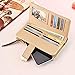 PGXT Women's Long Leather Card Holder Purse Zipper Buckle Elegant Clutch Wallet (Black)