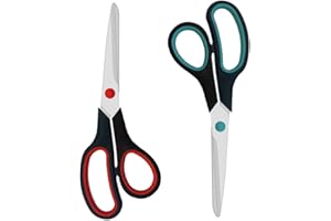 AKSIKO Scissors, 2 Pack 7.5 inch Scissors for Office and Home, Scissor All Purpose for School Fabric Craft Supplies Use