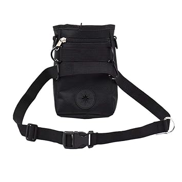 Electomania Pet Snack Bag Pet Training Waist Bag Dog Training Food Pet Treat Bag Pouch with Buckle Belt (Black)
