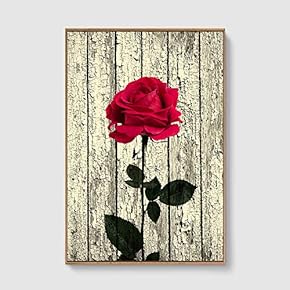 Framed Canvas Home Artwork Decoration Vintage Wood Canvas Wall Art for Living Room, Bedroom - 16x24 inches