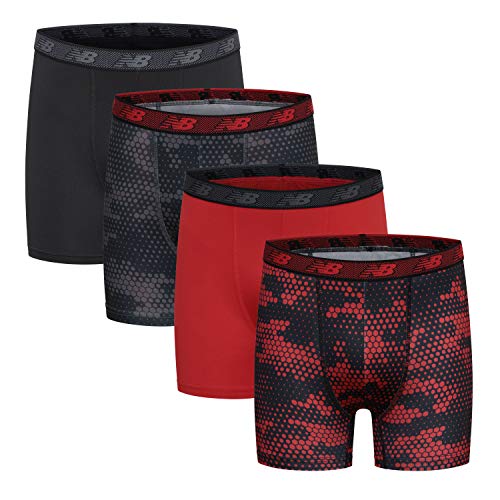 New Balance Boy's Underwear, Performance Boxer Briefs 4Pack,